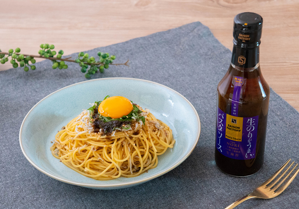 しらすと海苔の和風パスタ セゾンズ デリ セゾンファクトリーのジャム ドレッシング 飲む酢などのレシピをご紹介