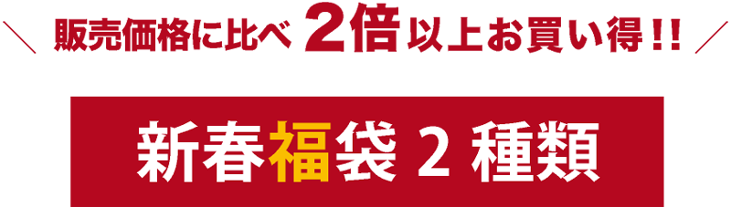 販売価格の2倍以上お買い得！！新春福袋2種類